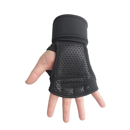 Palm Grip Open-Knuckle Weightlifting Gloves