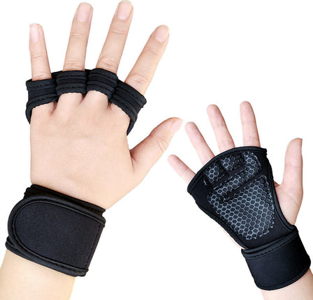 Palm Grip Open-Knuckle Weightlifting Gloves