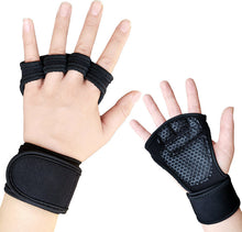 Palm Grip Open-Knuckle Weightlifting Gloves