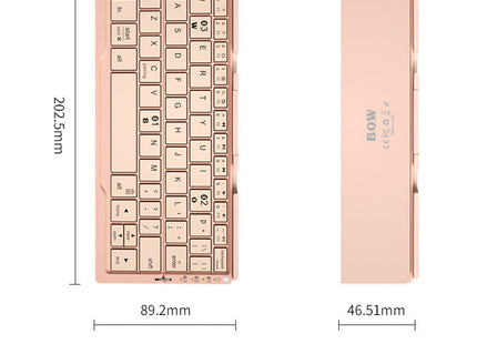 Mini Folding Bluetooth Keyboard Wireless Keypad Support3 Devices With Stand Rechargeable Foldable Keyboard For Phone Tablet