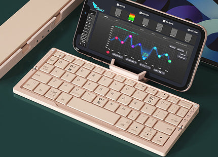Mini Folding Bluetooth Keyboard Wireless Keypad Support3 Devices With Stand Rechargeable Foldable Keyboard For Phone Tablet