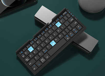 Mini Folding Bluetooth Keyboard Wireless Keypad Support3 Devices With Stand Rechargeable Foldable Keyboard For Phone Tablet