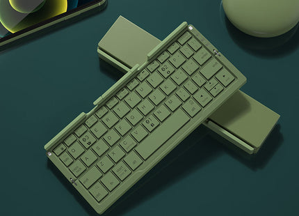 Mini Folding Bluetooth Keyboard Wireless Keypad Support3 Devices With Stand Rechargeable Foldable Keyboard For Phone Tablet