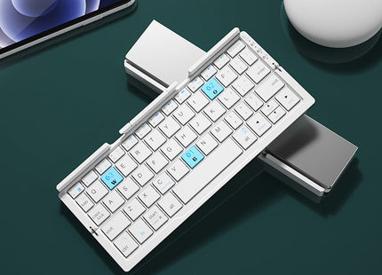 Mini Folding Bluetooth Keyboard Wireless Keypad Support3 Devices With Stand Rechargeable Foldable Keyboard For Phone Tablet