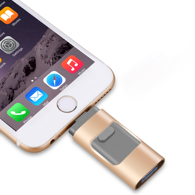 Compatible con Apple, disco U de teléfono móvil, disco U de metal Otg cuatro en uno de doble uso