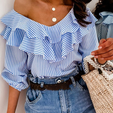 Womens Tops and Blouses Short Sleeve Office Lady Blouse