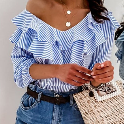 Womens Tops and Blouses Short Sleeve Office Lady Blouse