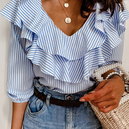 Womens Tops and Blouses Short Sleeve Office Lady Blouse