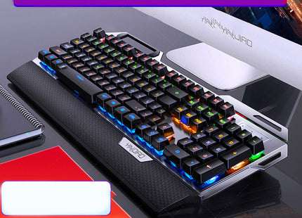 Silver Carving K100 Metal Real Mechanical Keyboard Luminous Game Black Axis Wired USB