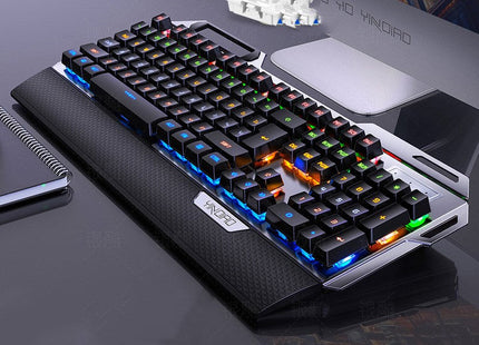 Silver Carving K100 Metal Real Mechanical Keyboard Luminous Game Black Axis Wired USB