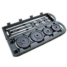 Adjustable Dumbbell Barbell combo set with carrying case