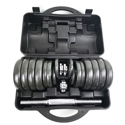 Adjustable Dumbbell Barbell combo set with carrying case