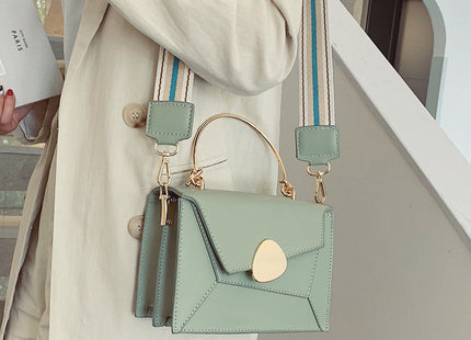 Contrast Color Leather Crossbody Bags