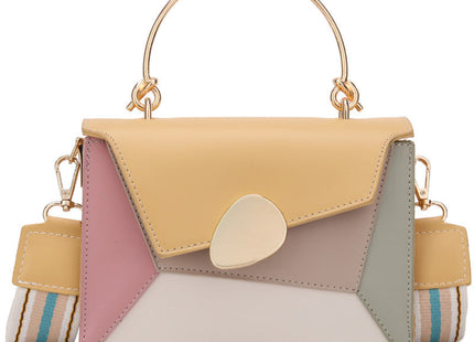 Contrast Color Leather Crossbody Bags