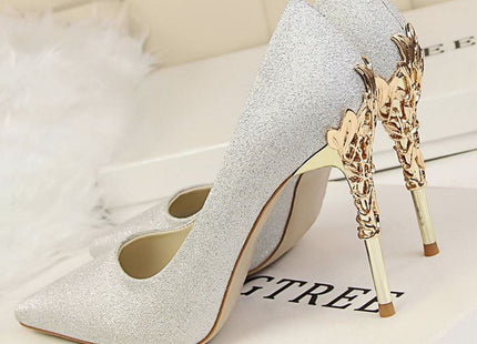 Female host bridesmaid stiletto pointed wedding shoes