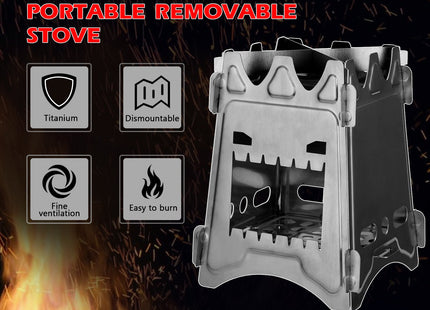 Camping Stove Stainless Steel Backpacking Stove Potable Wood Burning Stoves For Picnic BBQ Camp Hiking