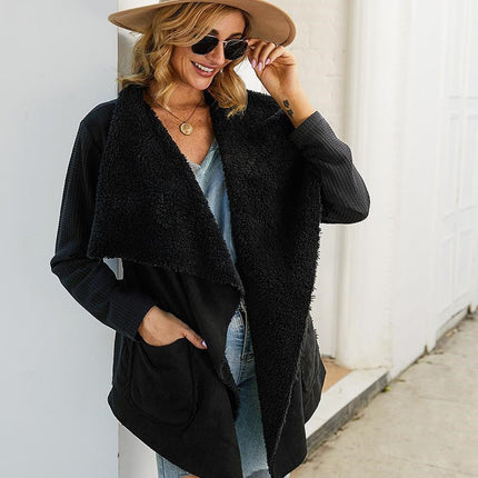 Lapel Coats Faux Fur Woman Dust Coat Short Jacket Female