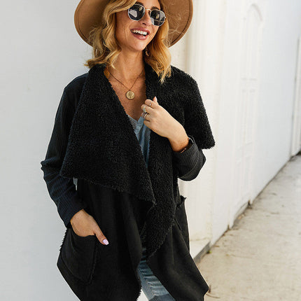 Lapel Coats Faux Fur Woman Dust Coat Short Jacket Female