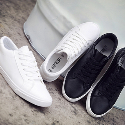 Spring and autumn with small white shoes female flat leather canvas shoes women's shoes casual shoes