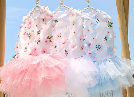 Pet Dog Skirt Pet Supplies Peach Blossom Skirt Cotton
