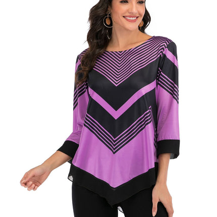 Blouse with irregular hem