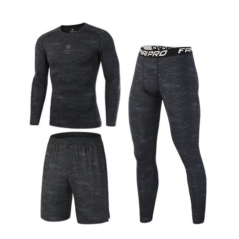 Conjunto de dos piezas ajustado de gimnasio/fitness para hombre
