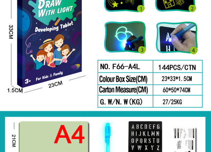 Educational Toy Drawing Pad 3D Magic 8 Light Effects Puzzle Board Sketchpad
