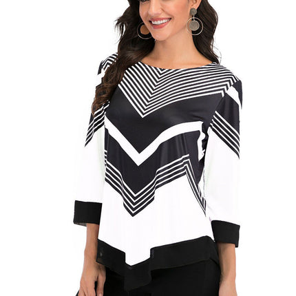 Blouse with irregular hem