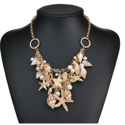 Sealife & Pearls Chain Necklace