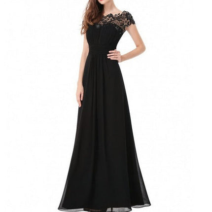 Elegant short sleeve lace dress