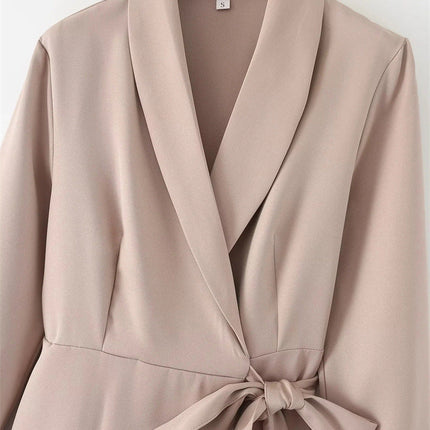 Elegant Intellectual Style Lapel Suit A- Line Dress Elegant Dress