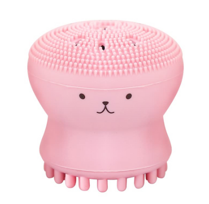 Cartoon octopus silicone wash brush foaming cleansing brush Manual facial massage brush cleansing brush brush bubbler