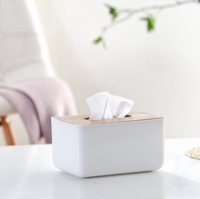 Bamboo wood tissue box