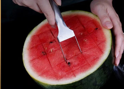 2 In 1 Watermelon Fork Slicer Multi-purpose Stainless Steel Watermelon Slicer
