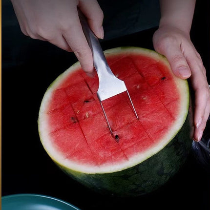2 In 1 Watermelon Fork Slicer Multi-purpose Stainless Steel Watermelon Slicer