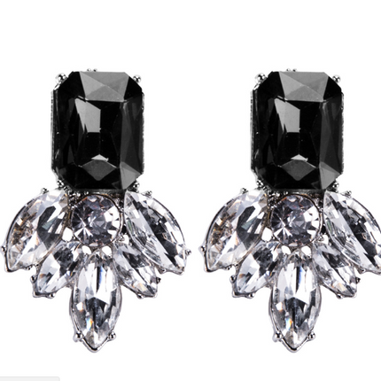 H20 Fashion Jewelry Black Blue Crystal Rhinestone Drop Earrings Red Flower Dangle Earrings Women Luxury Wedding Jewelry
