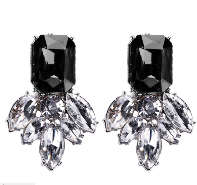 H20 Fashion Jewelry Black Blue Crystal Rhinestone Drop Earrings Red Flower Dangle Earrings Women Luxury Wedding Jewelry