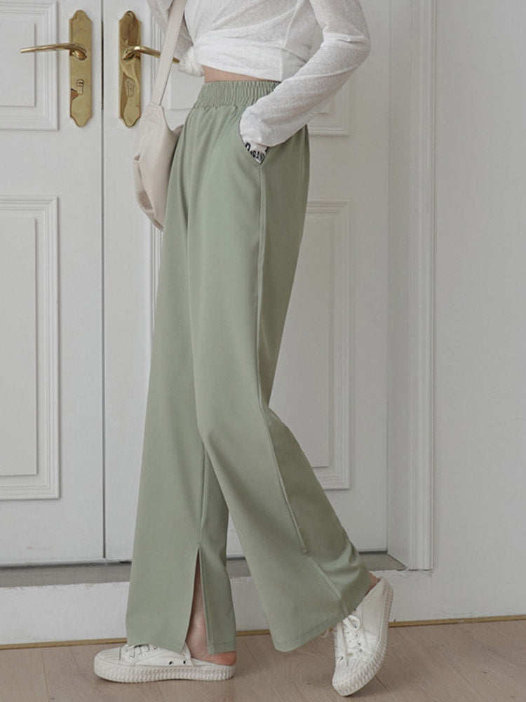 High waist drape split trousers trousers