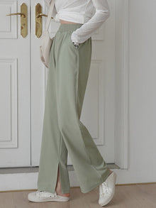 High waist drape split trousers trousers