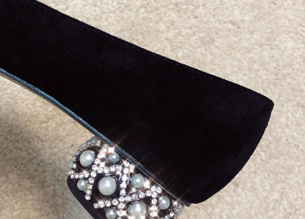 Low-heeled female pointed high-heeled shoes