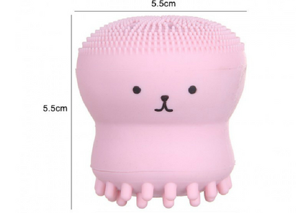Cartoon octopus silicone wash brush foaming cleansing brush Manual facial massage brush cleansing brush brush bubbler