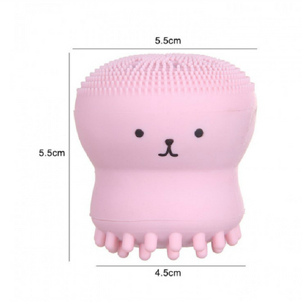 Cartoon octopus silicone wash brush foaming cleansing brush Manual facial massage brush cleansing brush brush bubbler