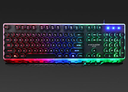 Glowing wired keyboard gaming computer USB