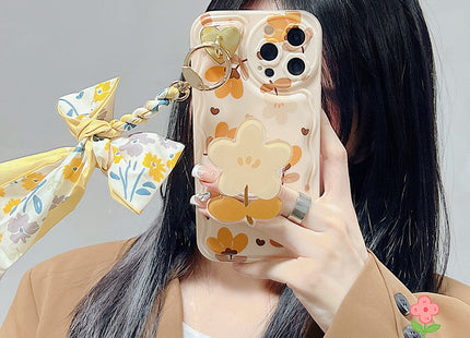 Autumn Leaves And Flowers With Bow Silk Scarf Phone Cases