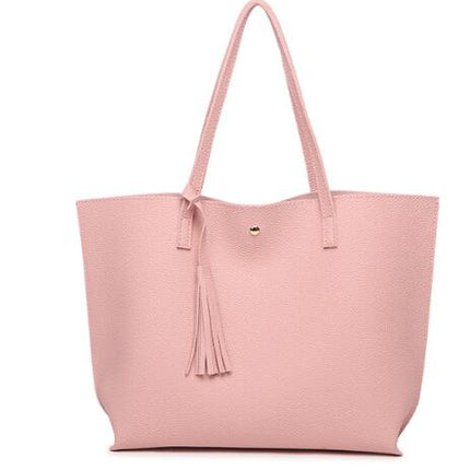 Tassel Handbags Woman PU Leather Large Capacity Female Shoulder Bags Solid Color Practical Women corssbody Bag