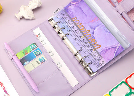 6 Loose leaf Binder Journal Book Marbling Notebook
