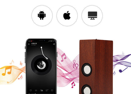 Black technology retro wooden bluetooth speaker
