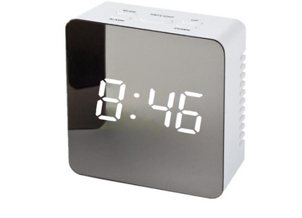 Digital LED multi-function mirror clock