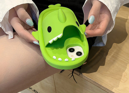 Funny Shark Slipper Phone Case For Iphone 11 12 13 14 Pro Max Creative Soft Silicone Shockproof Protective Full Cover For Apple