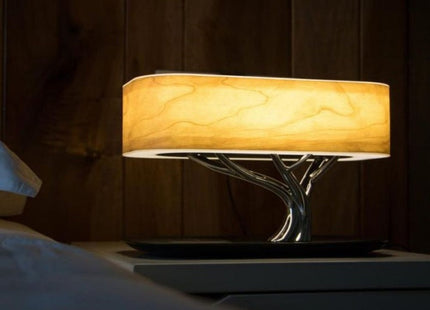 Creative Tree Light Table Lamp Bluetooth-Compatiable Music Speaker Bedside Light Dimmable Phone Wireless Charging Desk Lights